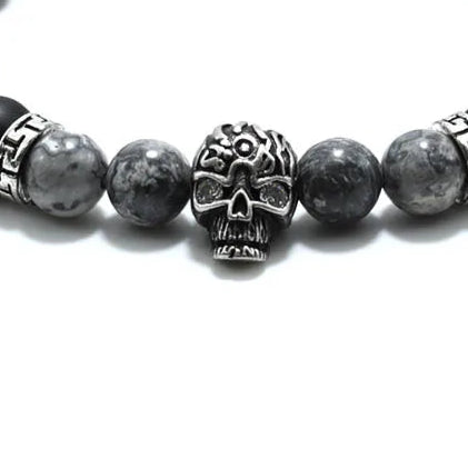 Bracelet Homme Perle Tete De Mort