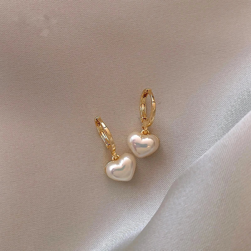 Boucle d'Oreille Coeur Perle
