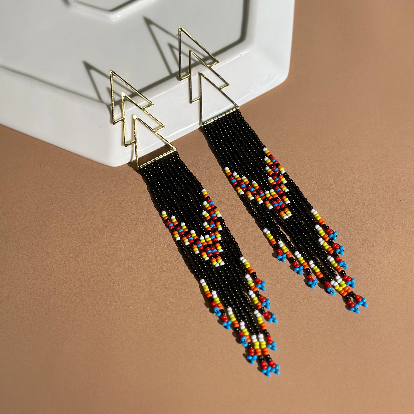Boucle d'Oreille Perles Tissées