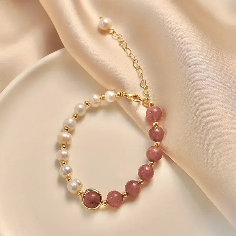 Bracelet Perle de Culture Rose