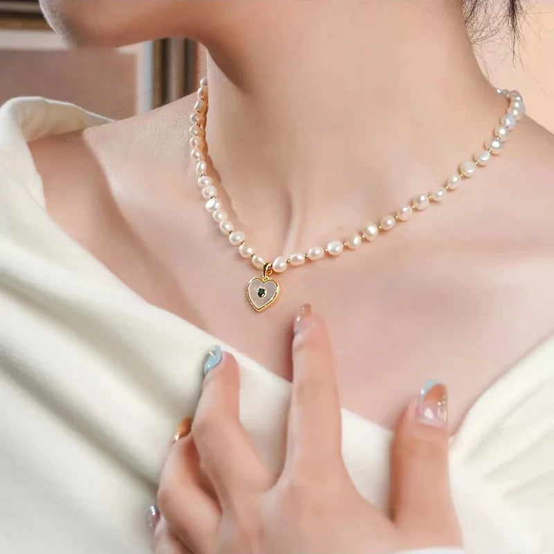 Collier Perles Nacres
