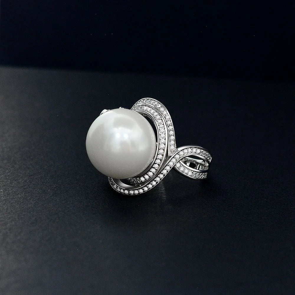 pas fait bague argent et perle