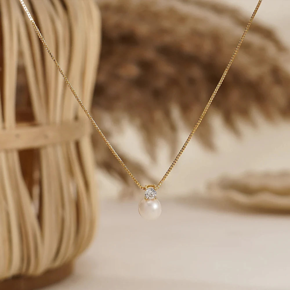 Collier Perle Acier Inoxydable