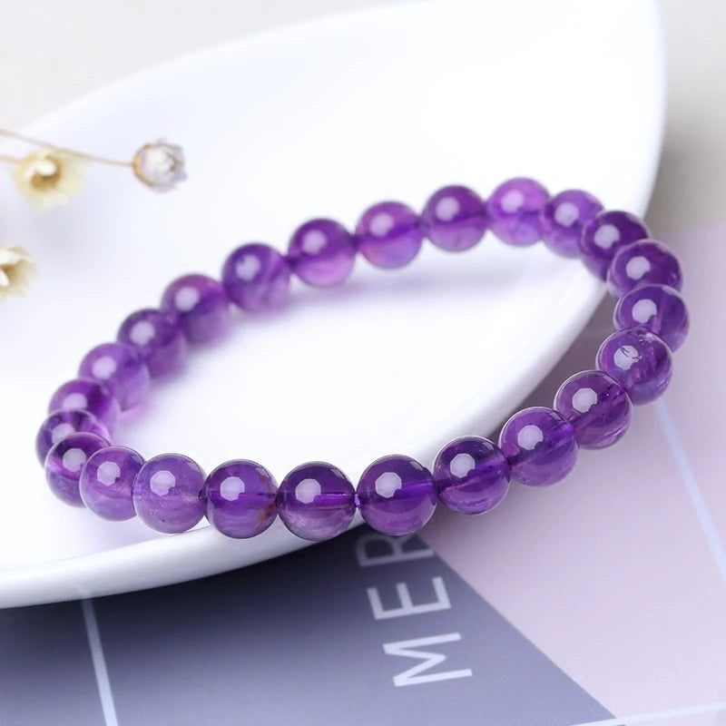 bracelet perle violet