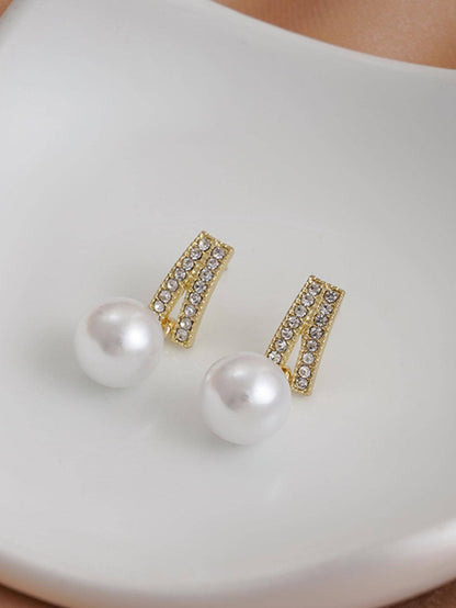 Boucle d'Oreille Perle et Strass