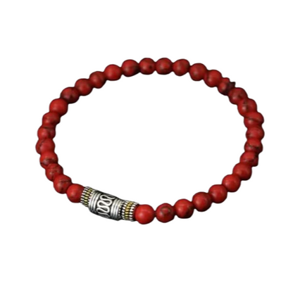 bracelet perle rouge homme