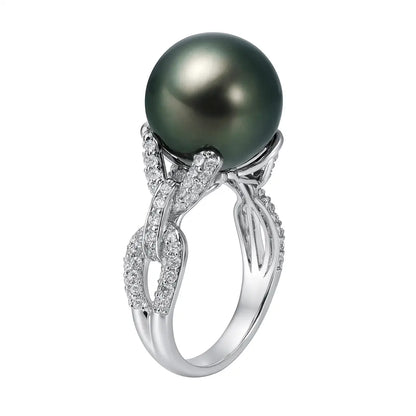 Bague Argent et Perle de Tahiti