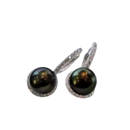 Boucle d'Oreille Perle Noire Fantaisie