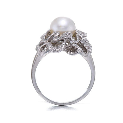 Bague Ancienne avec Perle de Culture