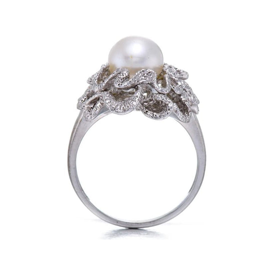 Bague Ancienne avec Perle de Culture
