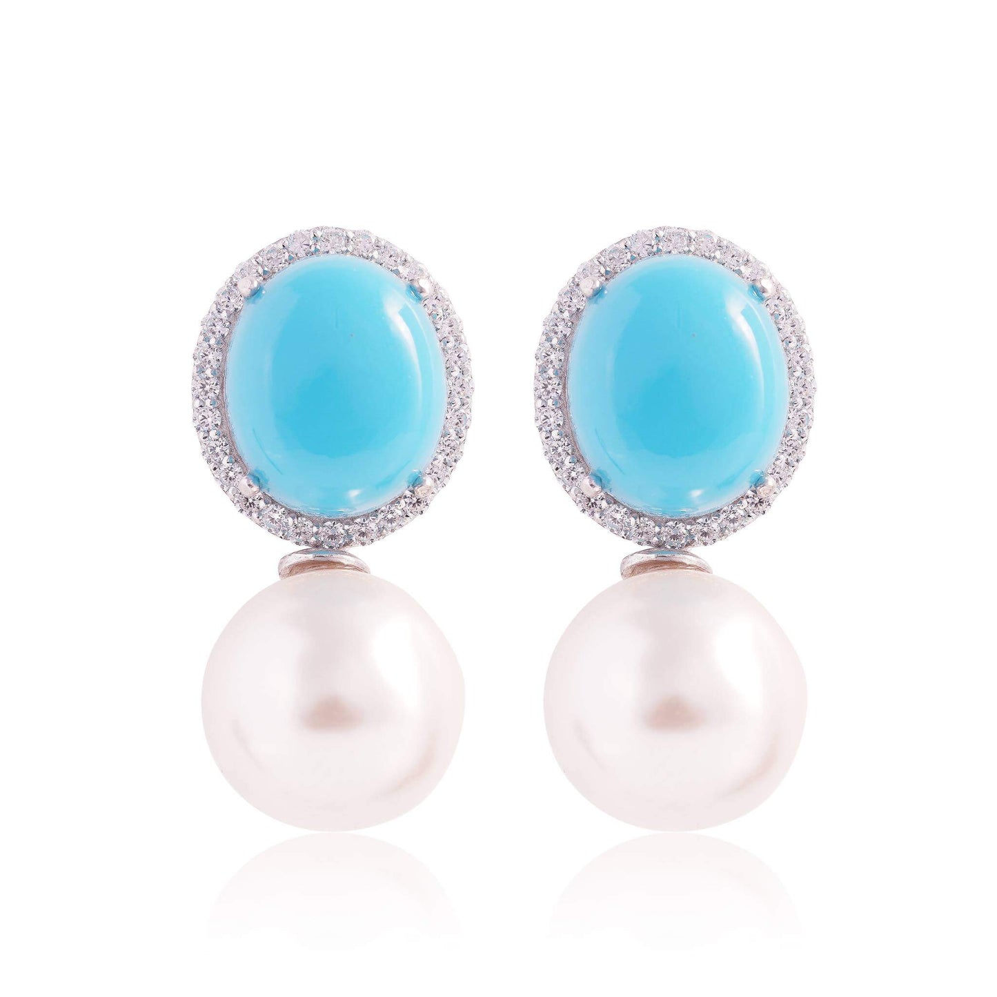 Boucle d'Oreille Perle Turquoise