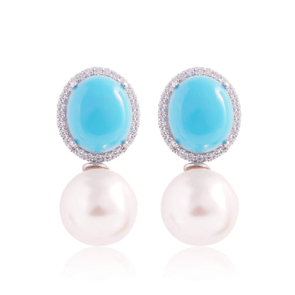 Boucle d'Oreille Perle Turquoise