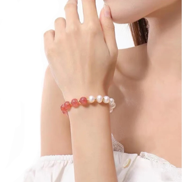 Bracelet Perle de Culture Rose
