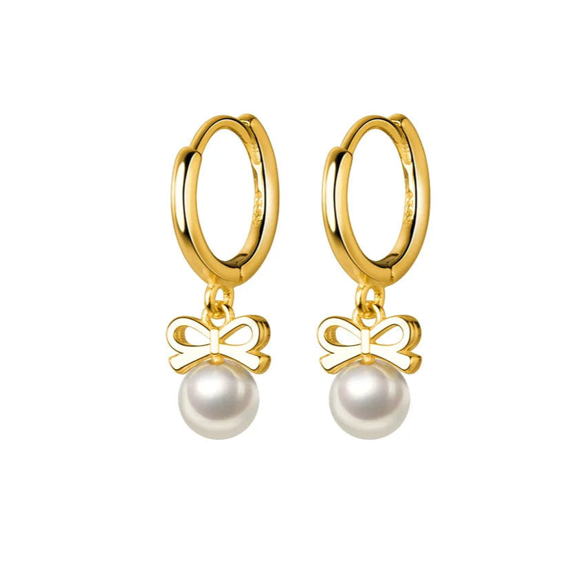 Boucle d'Oreille Anneau avec Perle