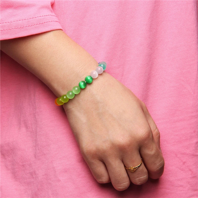 bracelet perle oeil de chat
