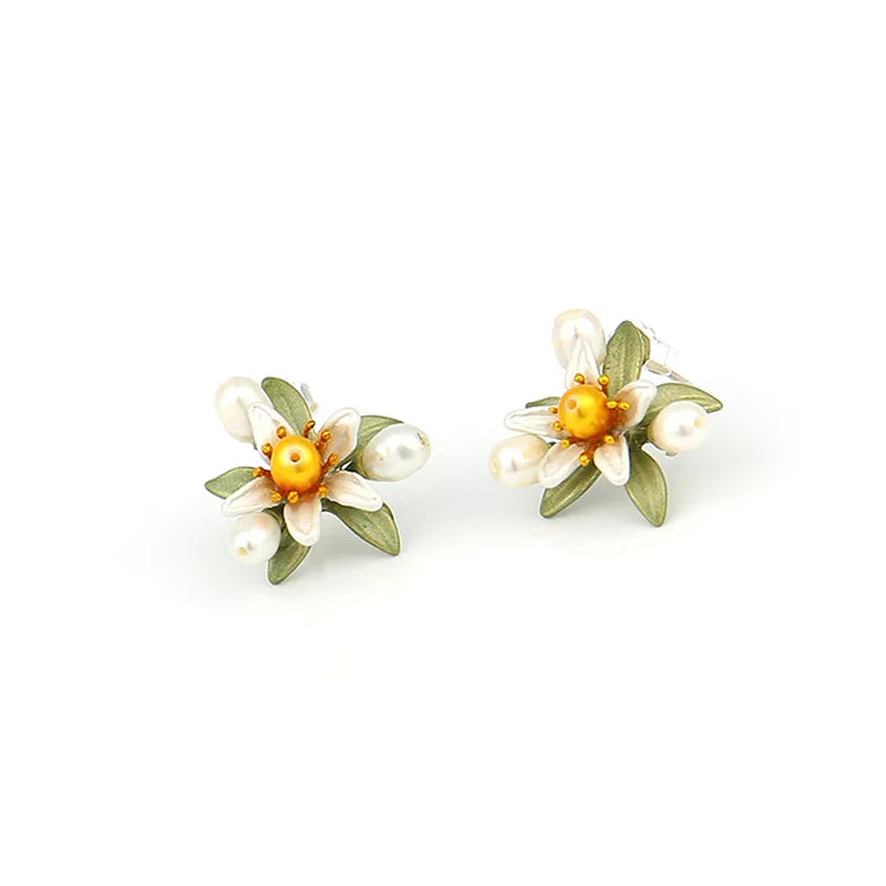 Boucle d'Oreille Perle Orange