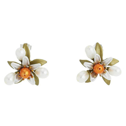 Boucle d'Oreille Perle Orange