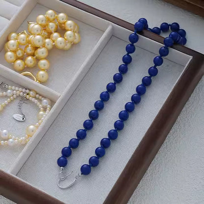 Collier Perle Bleu Marine