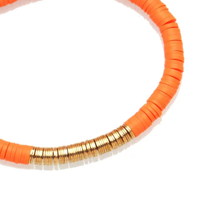 bracelet perle plate orange