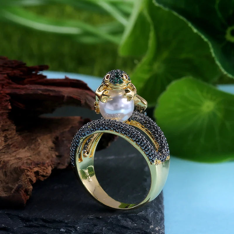 Bague Grenouille Perle