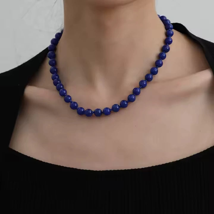 Collier Perle Bleu Marine