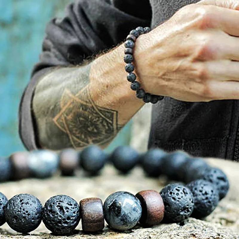 Bracelet Homme Perle Noir