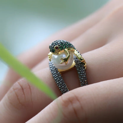Bague Grenouille Perle