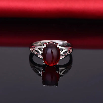 Bague avec Perle Rouge