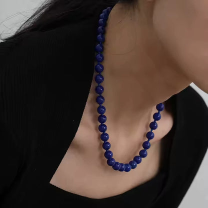 Collier Perle Bleu Marine
