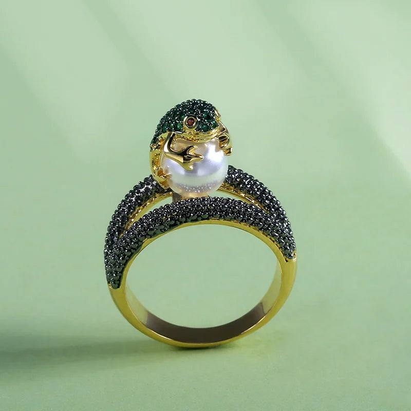 Bague Grenouille Perle