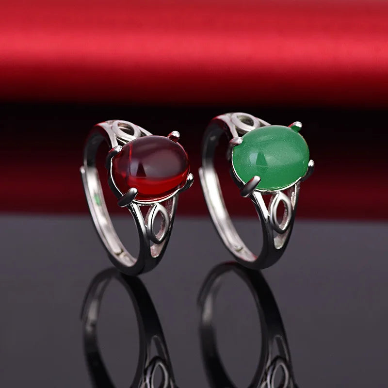 Bague avec Perle Rouge