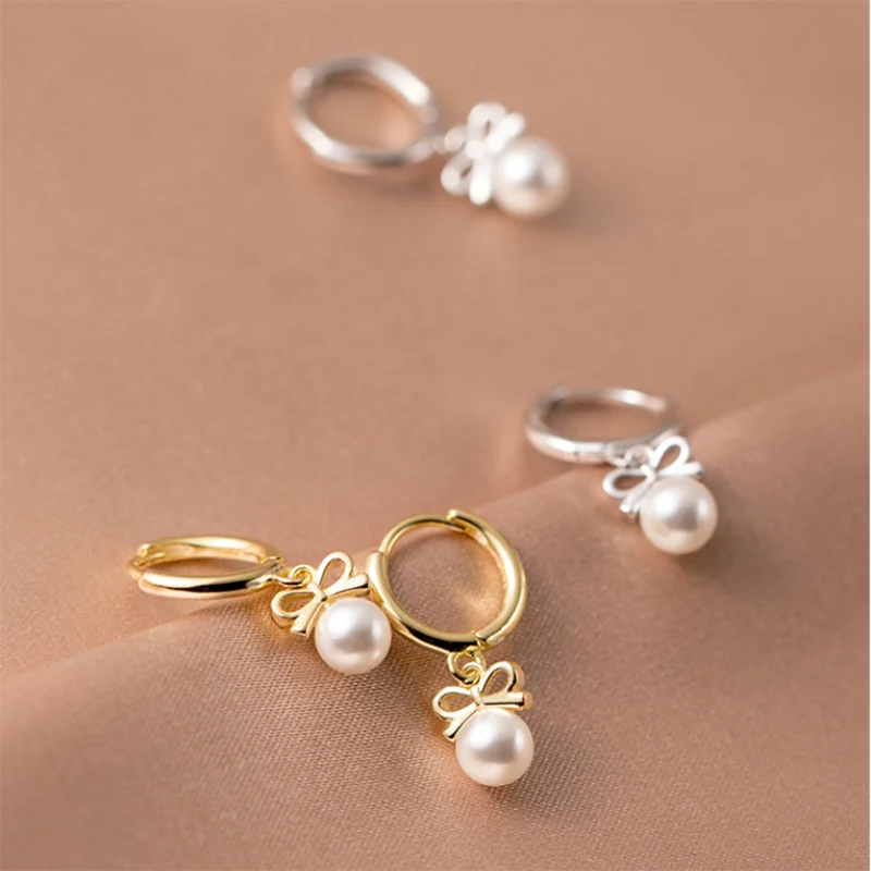 Boucle d'Oreille Anneau avec Perle