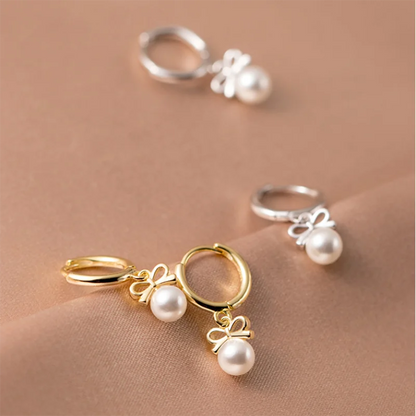 Boucle d'Oreille Anneau avec Perle