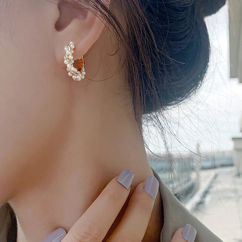 Boucle d'Oreille Créole Perle