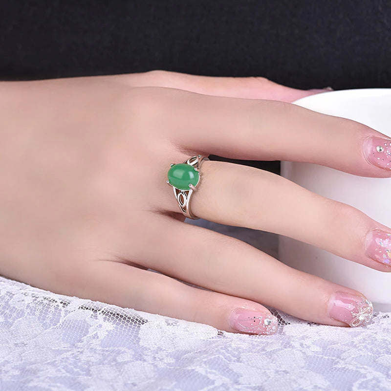 Bague avec Perle Verte