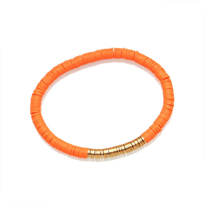 bracelet perle plate orange