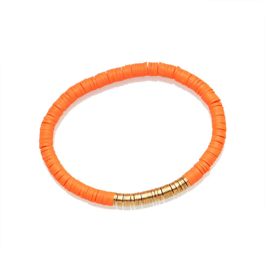 bracelet perle plate orange