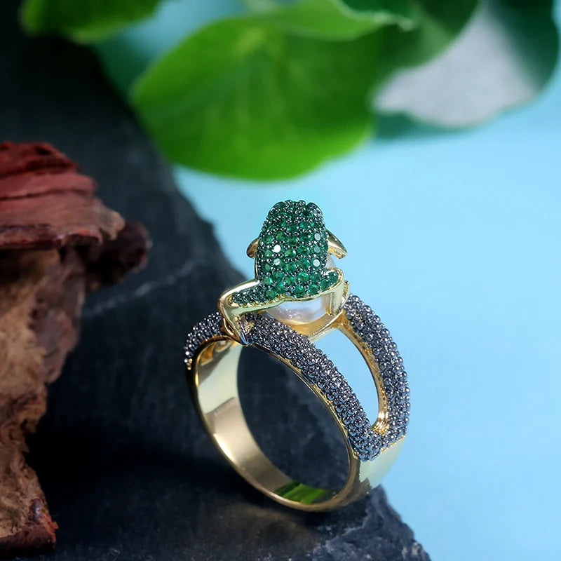 Bague Grenouille Perle