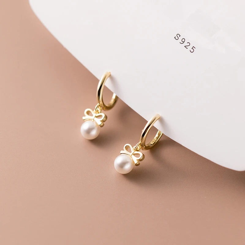 Boucle d'Oreille Anneau avec Perle