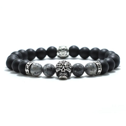 Bracelet Homme Perle Tete De Mort