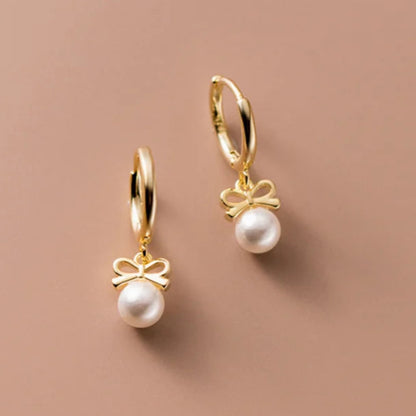 Boucle d'Oreille Anneau avec Perle