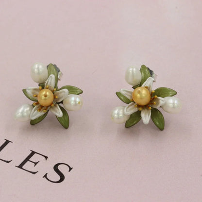 Boucle d'Oreille Perle Orange