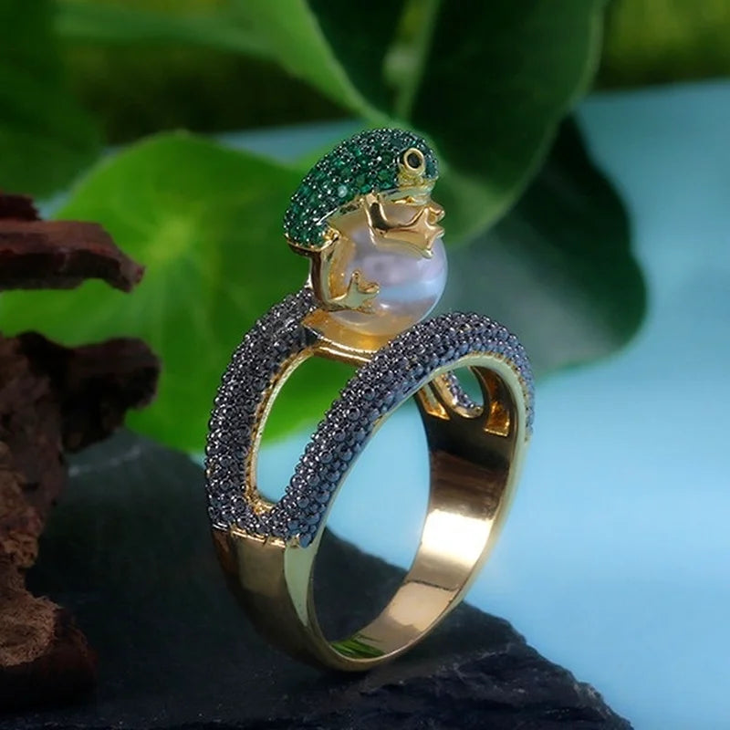 Bague Grenouille Perle