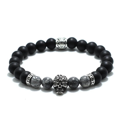 Bracelet Homme Perle Tete De Mort