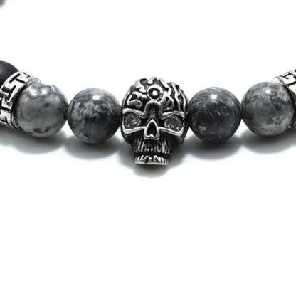 Bracelet Homme Perle Tete De Mort