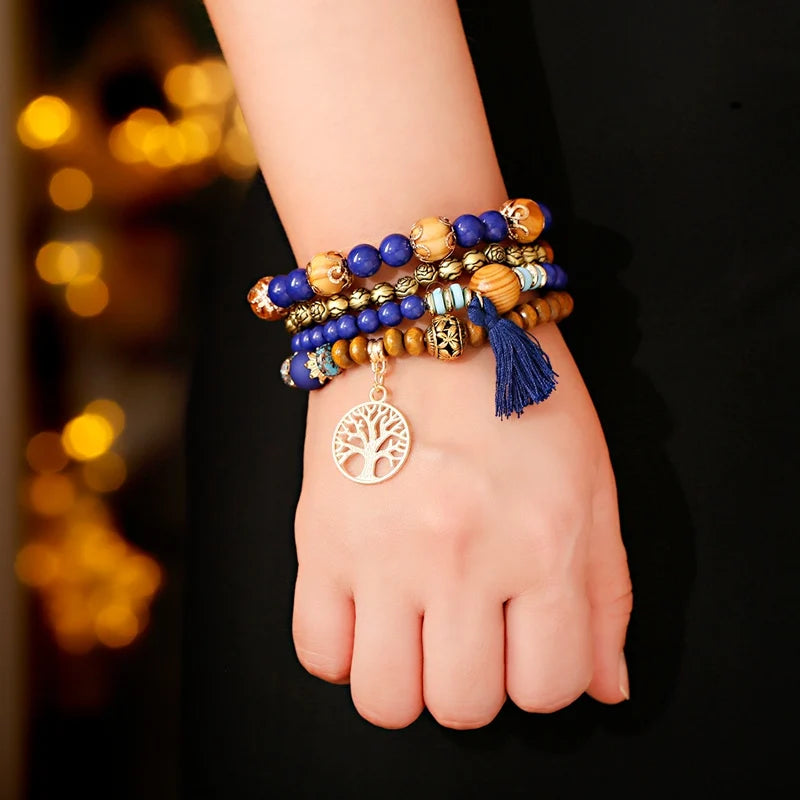 Bracelet Perle Bois Femme
