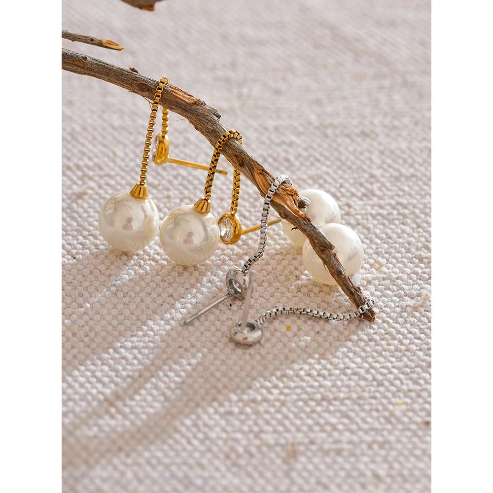 Boucle d'Oreille Perle Pendante