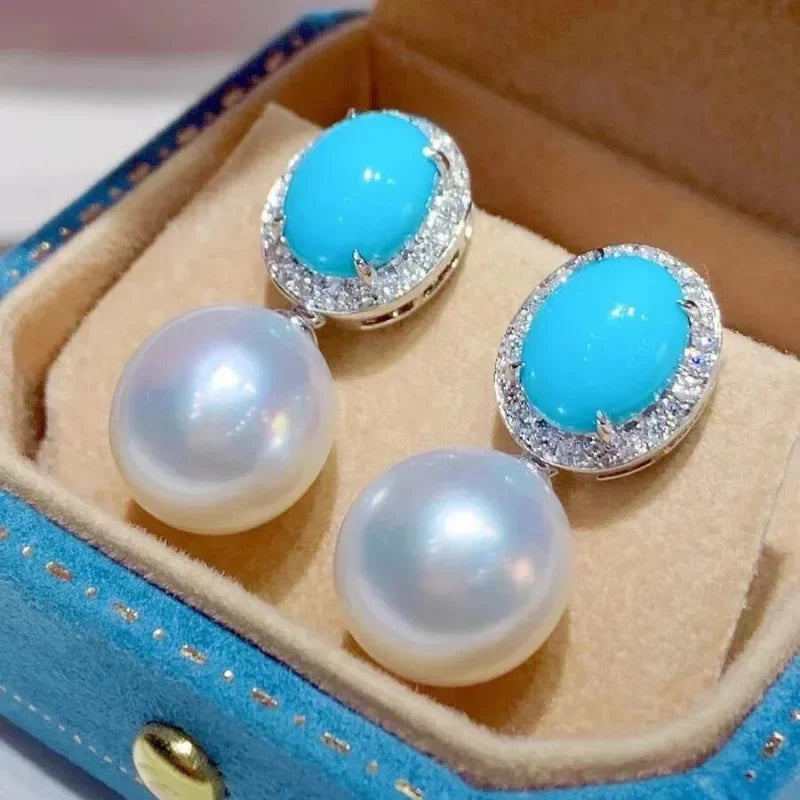 Boucle d'Oreille Perle Turquoise