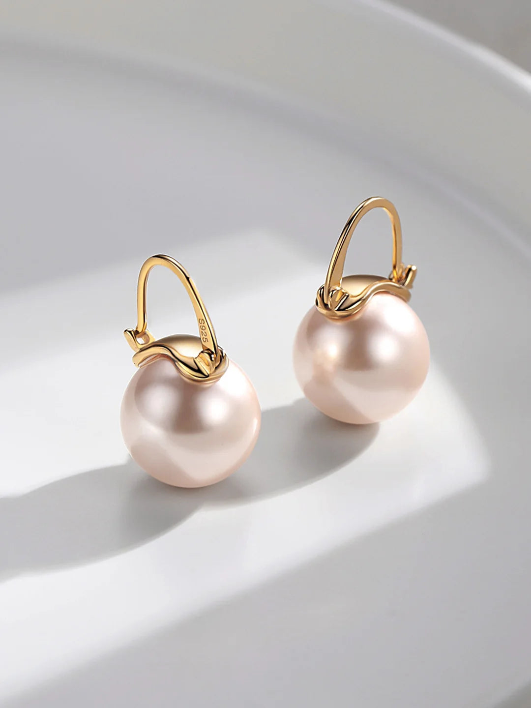 Boucle d'Oreille Perle Rose Pale