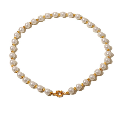 Collier Acier Inoxydable Perles